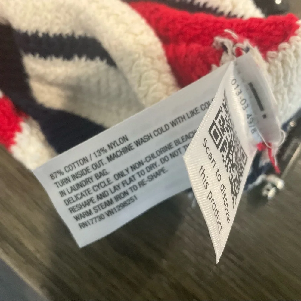 NWT Universal Thread Red/Navy Striped Crewneck Knit Pullover Sweater Size Large - Picture 7 of 7